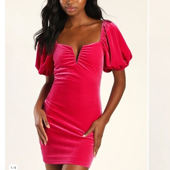 Flying Tomato Brand Women's Small Pink Velvet Mini Dress Homecoming Formal Party - Picture 1 of 6